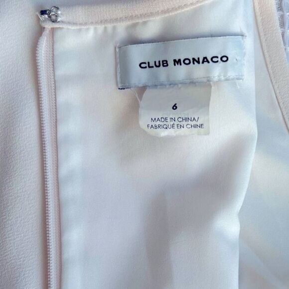 Club Monaco Larchye Ivory Flare Sleeve Shift  lined Sake Dress sz 6 - Picture 6 of 8